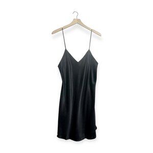 Vintage Vivine La Rinascente 100% Silk Slip Dress black Italy Size M